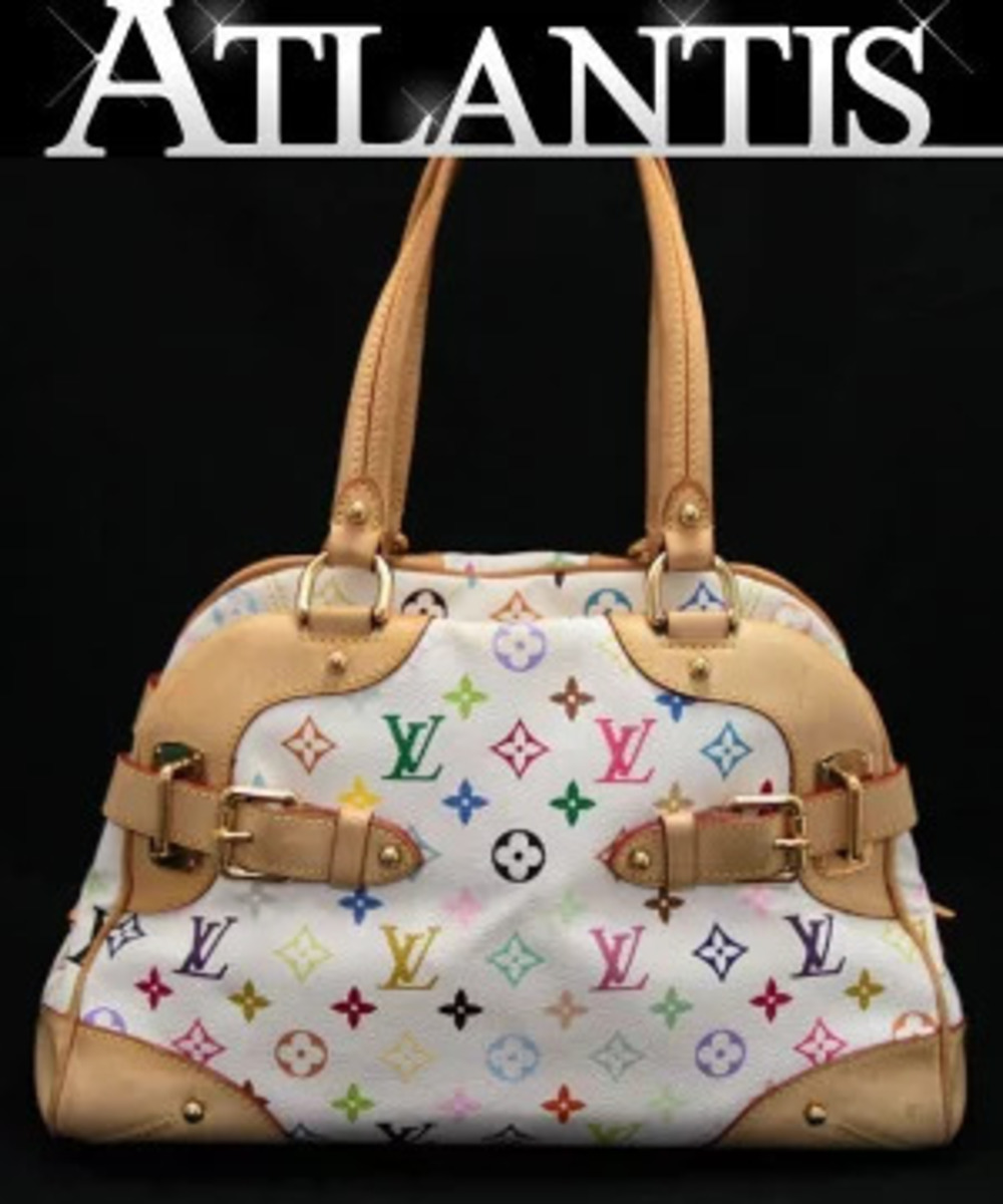 Louis Vuitton Claudia 2way Shoulder Bag Multicolor White